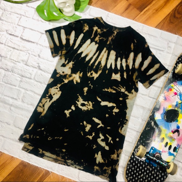 Other - Custom Gothic Black Tie Dye Longer Length Tall Tee